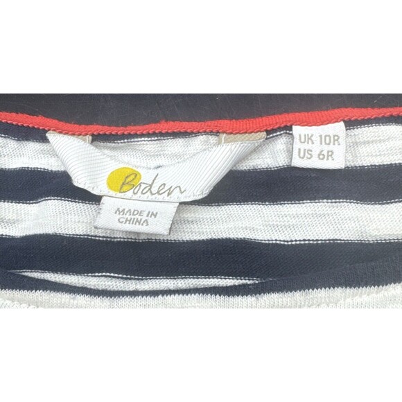 Boden Darcey Jersey BLACK WHITE Striped T Shirt Dress Sz 6R Nautical Travel - Picture 6 of 9
